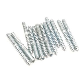 Hanger Bolt M6x60 Silvery Double Headed Bolt Self-Tapping Screw for Furniture 12Pcs