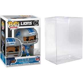 Amon-Ra St. Brown (Detroit Lions) Funko Pop! NFL Series 12 Vinyl Figure with Ecotek Protector Case, Blue/Silver/Brown