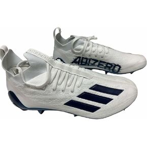 Adidas Men's Adizero Primeknit Football Cleats Shoes White/Navy Blue #GV9624 - Size Men's 13