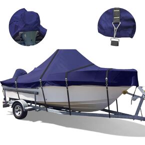 900D Center Console Boat Cover - Heavy Duty Boat Cover for Center Console Boat, Waterproof Trailerable Boat Cover, Boat Cover Fits 16' - 18.5', Beam Width Up to 98'' W, Navy