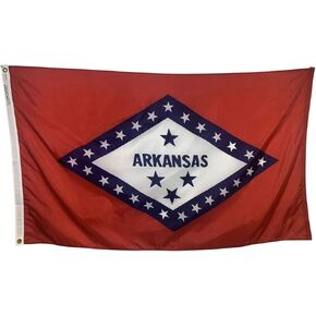 12x18" Arkansas State Boat Flag - All Weather Nylon & Reinforced Fly End Stitching - Made in USA (12x18")