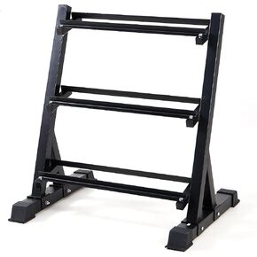 LUGO 3-Tier Dumbbell Rack, Heavy Duty Steel, 1200 LB Capacity Standing Rack Adjustable Weight Storage Stand and Organizer for Home Gym, Strength Training, Weight Training