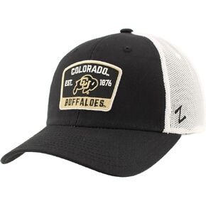 ZHATS Standard NCAA Officially Licensed Snapback Hat Big Rig Patch Black White Switchback, One Size