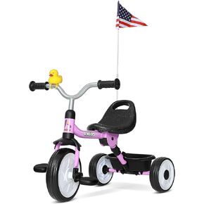 KRIDDO Kids Tricycle for 18 Months to 3 Years, Foldable Toddler Tricycle with Storage Basket, Kids Trike for 2 Years, Adjustable Easy to Carry Ergonomic Seat, Stable Structure for Smooth Ride, Blue
