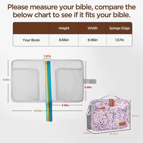 غطاء أنيق للكتاب المقدس، غطاء للكتاب المقدس للنساء - مثالي للكتابة والحمل - هدية مثالية للكتاب المقدس وواقي للكتاب لمحبي الأدب، أسود in Kuwait