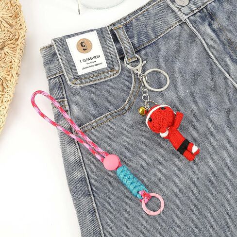 Handcrafted Woolen Doll Keychain - Handmade Charm for Backpack, Luggage, Car Mirrors and Keys-Brown Haired Girl Doll in Saudi Arabia