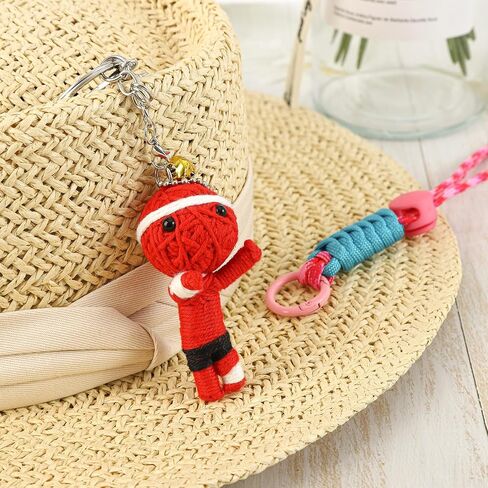 Handcrafted Woolen Doll Keychain - Handmade Charm for Backpack, Luggage, Car Mirrors and Keys-Brown Haired Girl Doll in Saudi Arabia