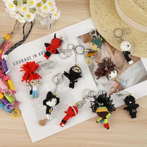 Handcrafted Woolen Doll Keychain - Handmade Charm for Backpack, Luggage, Car Mirrors and Keys-Brown Haired Girl Doll in Saudi Arabia