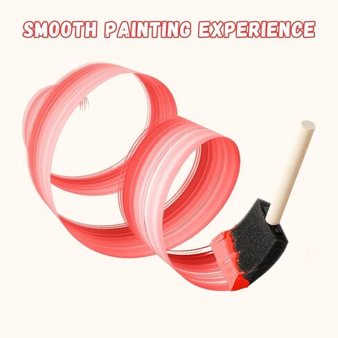 90 قطعة من فرش الطلاء الرغوية، فرش الطلاء الرغوية 1 بوصة، فرش إسفنجية للرسم، فرش إسفنجية بمقبض خشبي للرسم، الورنيش، والمشروعات اليدوية اليدوية in Kuwait