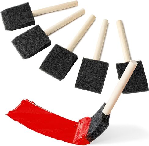 90 قطعة من فرش الطلاء الرغوية، فرش الطلاء الرغوية 1 بوصة، فرش إسفنجية للرسم، فرش إسفنجية بمقبض خشبي للرسم، الورنيش، والمشروعات اليدوية اليدوية in Kuwait