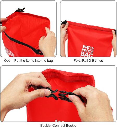 PATIKIL 6L Waterproof Dry Bags, 2 Pack Portable Dry Sack Roll Top Bag Lightweight Dry Storage Bag for Gym Kayaking Hiking Swimming Camping, Yellow in Saudi Arabia