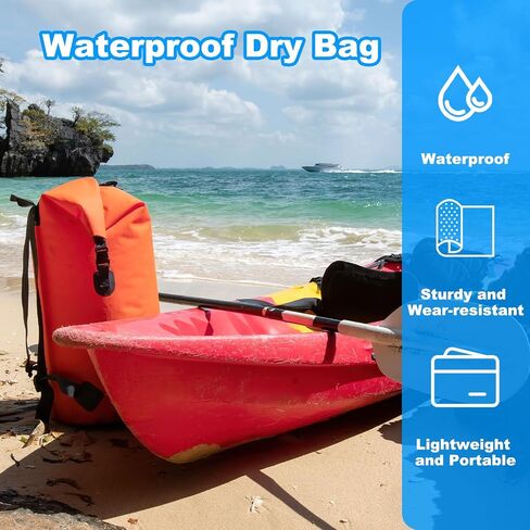 PATIKIL 6L Waterproof Dry Bags, 2 Pack Portable Dry Sack Roll Top Bag Lightweight Dry Storage Bag for Gym Kayaking Hiking Swimming Camping, Yellow in Saudi Arabia