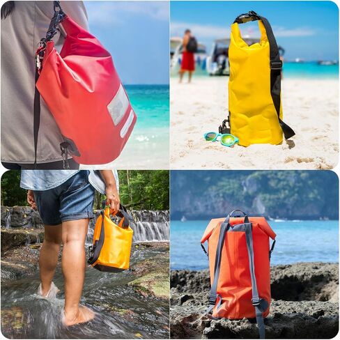 PATIKIL 6L Waterproof Dry Bags, 2 Pack Portable Dry Sack Roll Top Bag Lightweight Dry Storage Bag for Gym Kayaking Hiking Swimming Camping, Yellow in Saudi Arabia