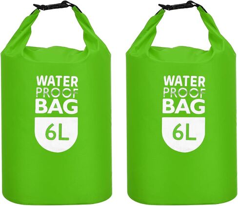 PATIKIL 6L Waterproof Dry Bags, 2 Pack Portable Dry Sack Roll Top Bag Lightweight Dry Storage Bag for Gym Kayaking Hiking Swimming Camping, Yellow in Saudi Arabia