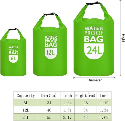 PATIKIL 6L Waterproof Dry Bags, 2 Pack Portable Dry Sack Roll Top Bag Lightweight Dry Storage Bag for Gym Kayaking Hiking Swimming Camping, Yellow in Saudi Arabia