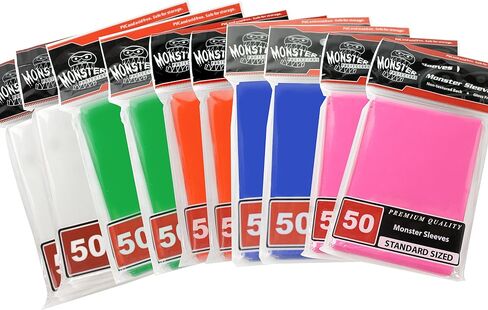 حافظة بطاقات لعب شفافة من Monster Protectors (عبوة من 500 قطعة) - واقيات مقاس أمريكي قياسي (57 × 89 ملم)، وأكمام بسُمك 100 ميكرون لحماية ممتازة in Saudi Arabia