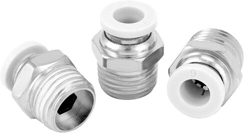 QWORK 20 Pack Pneumatic Push to Connect Air Fittings, 1/4 Inch Tube OD x 1/4 Inch NPT Male Thread + 1/4 Inch Tube OD x 1/4 Inch NPT Female Thread, for Air Lines Fittings Thread Pneumatic Fitting in Saudi Arabia