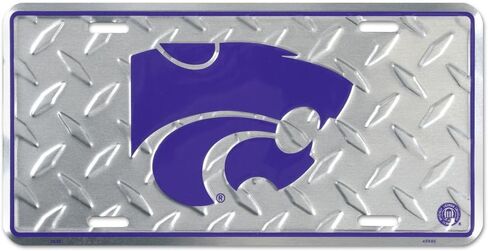 Kansas State Wildcats Diamond Emboss Metal License Plate 6 x 12 in Saudi Arabia