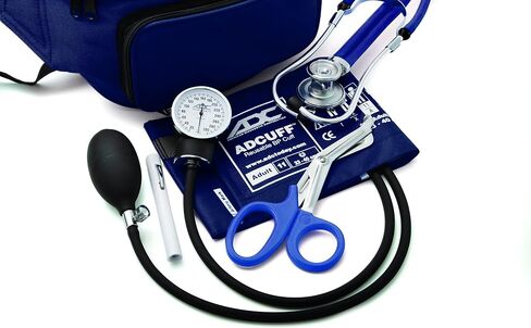 ADC Pro's Combo IV Adult Fanny Pack Essentials Kit with Prosphyg 760 Pocket Aneroid Blood Pressure Sphygmomanometer, Adscope 641 Sprague Stethoscope, 7.25" Medicut Shears and Adlite Penlight, Navy in Saudi Arabia