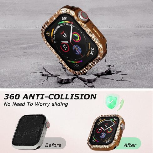 Bling Case for Apple Watch 45mm Screen Protector Series 9/8/7, Women Glitter Diamond Crystal Rhinestone Hard PC Cover Bumper Protector Cover for iWatch Accessories 45mm, Starlight in Saudi Arabia