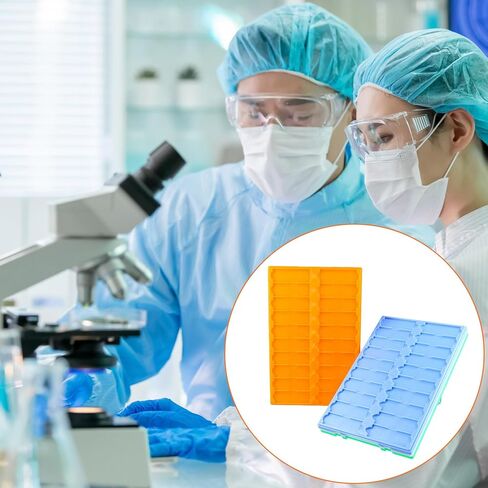 مجموعة شرائح المجهر QWORK القابلة للتكديس، بلاستيك، 30 سم × 19.5 سم، آمنة مضادة للانزلاق، سعة 20 شريحة لكل صينية، 4 قطع in Kuwait