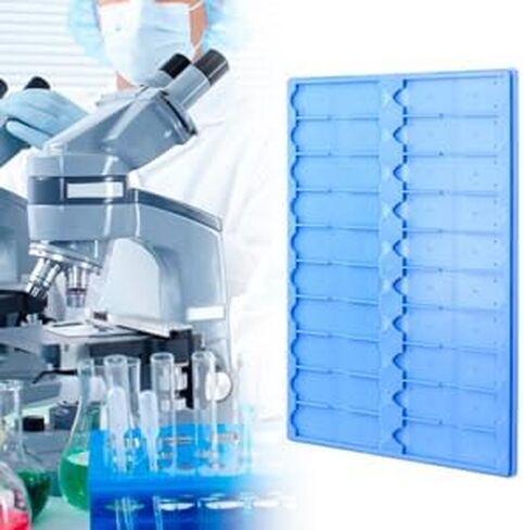 مجموعة شرائح المجهر QWORK القابلة للتكديس، بلاستيك، 30 سم × 19.5 سم، آمنة مضادة للانزلاق، سعة 20 شريحة لكل صينية، 4 قطع in Kuwait