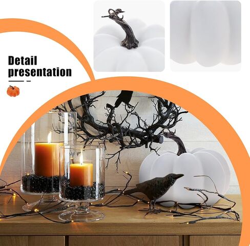 5.9 Inch Large Black Artificial Pumpkin Decoration Fall Halloween Lifelike Foam Faux Pumpkin for Thanksgiving Harvest Holiday Kitchen Fireplace Decor in Saudi Arabia
