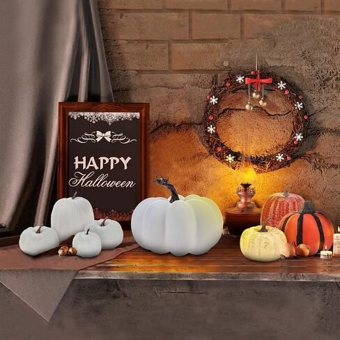 5.9 Inch Large Black Artificial Pumpkin Decoration Fall Halloween Lifelike Foam Faux Pumpkin for Thanksgiving Harvest Holiday Kitchen Fireplace Decor in Saudi Arabia