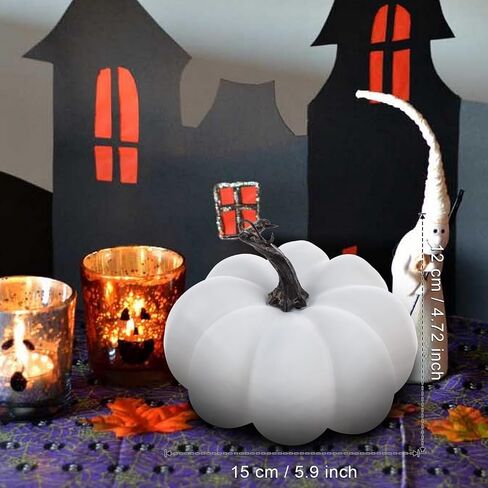 5.9 Inch Large Black Artificial Pumpkin Decoration Fall Halloween Lifelike Foam Faux Pumpkin for Thanksgiving Harvest Holiday Kitchen Fireplace Decor in Saudi Arabia