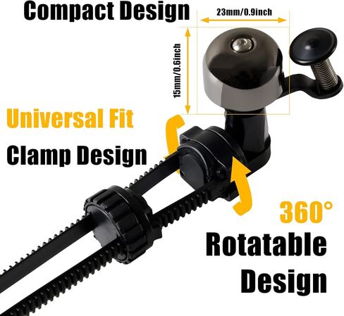 CyclingDeal Adjustable Clamp Tie Bike Bell Bicycle Horn 360 Degree Rotatable Bracket Universal Fit Design– Ideal for Road MTB Hybrid and E-Bikes - Loud Clear Crisp Sound in Saudi Arabia