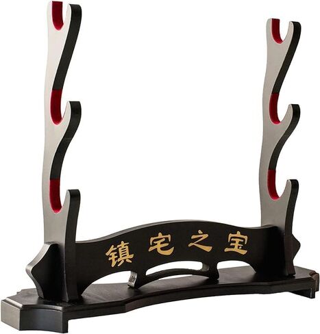 Sword Holder Wall Mount 8 Tier Samurai Sword Display Rack Wand for Wand Tanto Katana Wakizashi etc Samurai Sword,Sword Flute Fishing rods, Black in Saudi Arabia