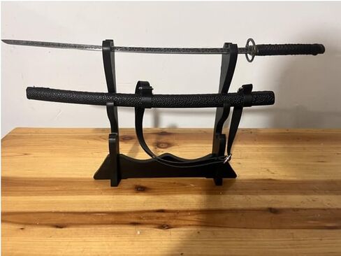 Sword Holder Wall Mount 8 Tier Samurai Sword Display Rack Wand for Wand Tanto Katana Wakizashi etc Samurai Sword,Sword Flute Fishing rods, Black in Saudi Arabia