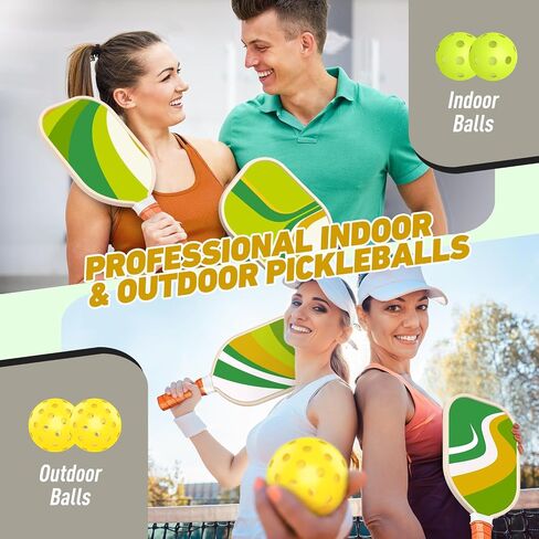 Sprypals Pink Pickleball Paddles, USAPA Approved Pickleball Set of 4 with 4 Pickleball Balls and 1 Carry Bag Premium Wood Pickleball Rackets with Ergonomic Grip for Beginner & Pros Gifts for Women Men in Saudi Arabia