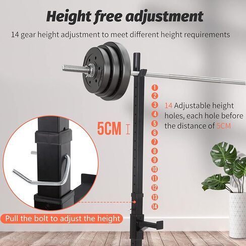 رف القرفصاء قابل للتعديل من الحديد لضغط مقاعد البدلاء 40 بوصة - 66 بوصة متعدد الوظائف من الفولاذ القوي المحمول رف الحديد للمنزل وصالة الألعاب الرياضية أقصى تحميل 550 رطل in Kuwait