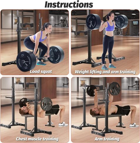 رف القرفصاء قابل للتعديل من الحديد لضغط مقاعد البدلاء 40 بوصة - 66 بوصة متعدد الوظائف من الفولاذ القوي المحمول رف الحديد للمنزل وصالة الألعاب الرياضية أقصى تحميل 550 رطل in Kuwait