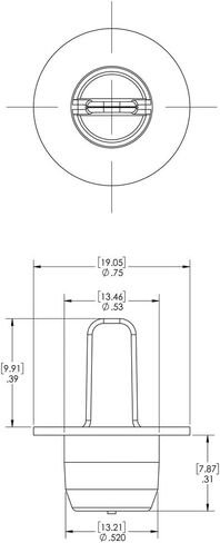 Caplugs ZECPM14Q1 Plastic Ergonomic Center Pull Tab Plug. ECP-M14, TEO, Cap OD 0.75" Plug ID 0.53", Orange (Pack of 100) in Saudi Arabia