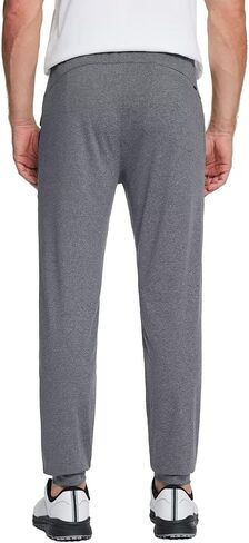 Men's Lightweight Jogger Pants Tapered Elastic Running Pants Breathable Moisture Wicking Sweatpants with Zip Pocket in Saudi Arabia