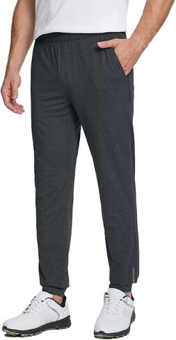 Men's Lightweight Jogger Pants Tapered Elastic Running Pants Breathable Moisture Wicking Sweatpants with Zip Pocket in Saudi Arabia