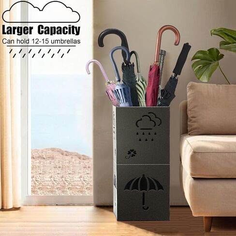Umbrella Holder for Entryway, 20.5’’ Umbrella Stand Indoor, 2024 New Detachable Umbrella Stand Indoor Entryway w/Removable Water Tray, Freestanding Umbrella Rack Storage, Hold 12 Umbrellas in Saudi Arabia