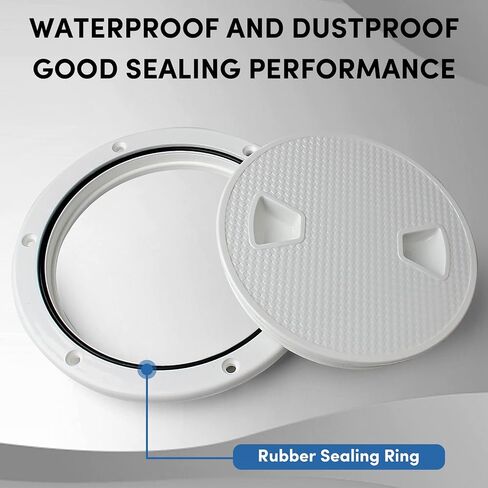 4"- 6"- 7.2"- 8" Circular Non Slip Inspection Hatch -Boat Hatch Deck Plate with Detachable Cover for RV Marine Boat Kayaks Yacht - Boat Round Non Slip Inspection Hatch with Screws(1 Pack White) in Saudi Arabia
