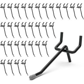 HUHOLE Pegboard Hooks 4 Inch 50PC, Blue Peg Board Hooks, Fit 1/4" or 1/8" Pegboard, Ideal Peg Board Organizer Accessories for Garage Tool Organization, Wall Storage (Blue, 4 Inch)
