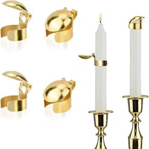 Automatic fire Extinguisher for Candles, Safe extinguishing of Candle Flames, Automatic extinguishing of Wick (4, Golden)