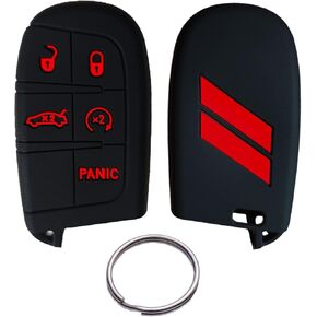 for Ford and for Lincoln Key Fob Cover with Keychain: Soft Silicone Key Case Fit for Ford Explorer Mustang Edge Fusion MKX MKZ MKC F150 5 Button Smart Key Protector