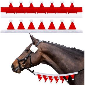 Abbylike 2 Pcs Christmas Rein Covers for Xmas Holiday Horse Costume Accessories