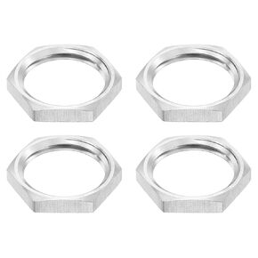 uxcell G1/2 Pipe Fitting Hex Thin Lock Nut, Locknut Female Fastening for Plumbing, 304 Stainless Steel 4Pcs