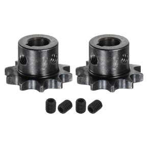 uxcell 2pcs ISO/DIN 06B-1 Roller Chain Sprocket B Type 10mm Bore, 3/8" Pitch, A3-Steel Single Strand Roller Sprocket Hardened 10 Tooth
