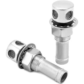 فتحة تهوية لخزان الوقود عالي التحمل من QWORK - تناسب 5/8 بوصة (16 مم) خرطوم معرف، 316 من الفولاذ المقاوم للصدأ من الدرجة البحرية مع أقصى مقاومة للتآكل - مناسبة للسفن واليخوت وكبائن السكك الحديدية عالية السرعة، عبوتان in Kuwait