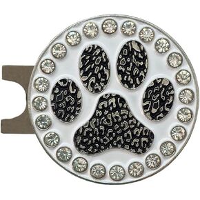 Bling Paw Print Golf Ball Marker with A Magnetic Hat Clip | Fun Golf Accessories for Women