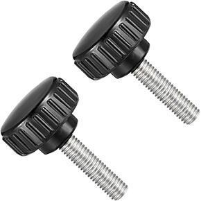 Knurled Thumb Screws, M8 Thread 30mm Thread Length 32mm Round Head, Plastic Knobs Clamping Screws - (Applications: for Sawing Machines), 2-Pieces