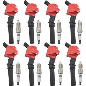 Ignition Coils With Iridium Spark Plugs Pack Set of 8 DG508 C1454 FD503 Compatible with Ford F-150 F-250 E-150 E-250 Explorer Explorer Expedition Lincoln Mercury 4.6L 5.4L V8